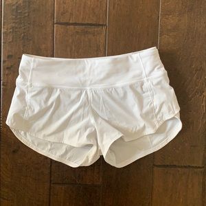 Lulu lemon white speed up shorts